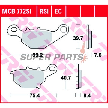 Τακάκια φρένων -TRW- MCB772SI, Suzuki RM85/RM85L (2005-2018)