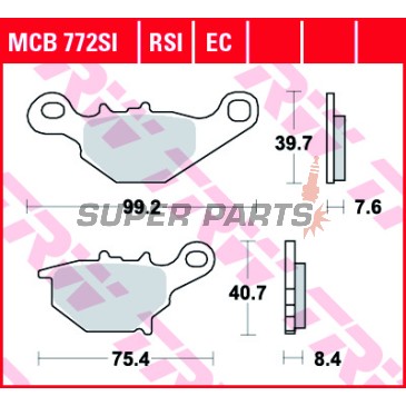 Τακάκια φρένων -TRW- MCB772SI, Suzuki RM85/RM85L (2005-2018)