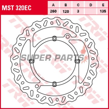 Δίσκος φρένου -TRW- MST320EC, 260mm, Husqvarna CR/WR/WR-E 125-360 2T + SM/SMS 125 + TC/TE/TXC 250-630 4T (2000-2014)